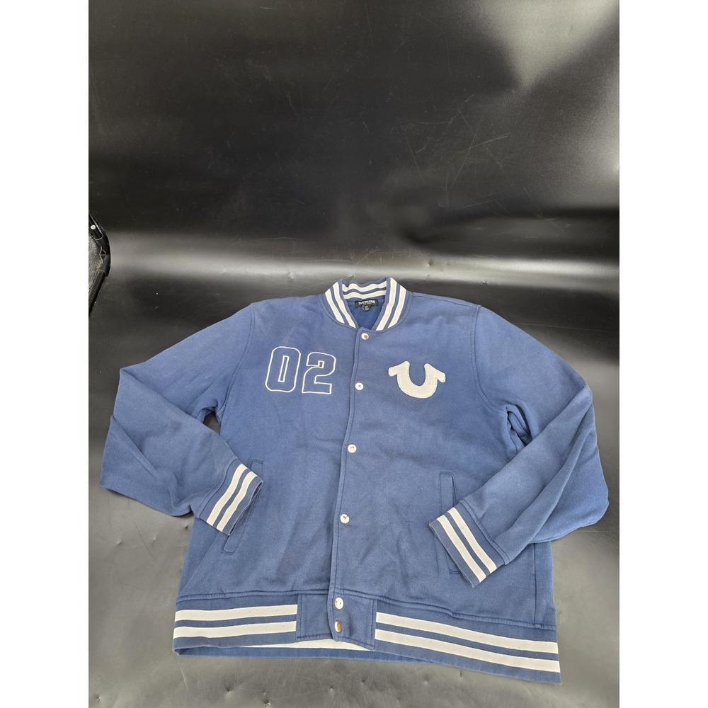 True Religion Varsity Jacket Men's Size Large Insigna Blue HS 02